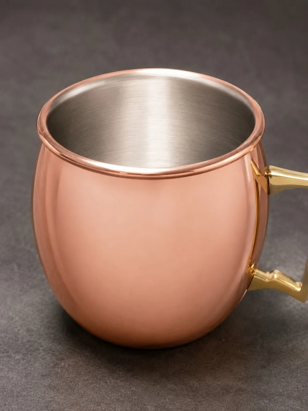 Copper Finish Moscow Mule Mug with Gold Handle - Home Kitchen